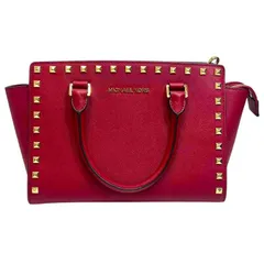 MICHAEL KORS マイケルコース レッド 2WAY バッグ レザー スタッズ ハンド ショルダーバッグ【中古】JA-23952