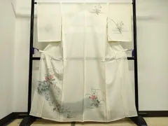 平和屋着物＊夏物　訪問着　絽　草花文　暈し染め　金銀彩　正絹　逸品　CAAS2035gh