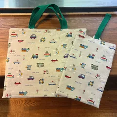 レッスンバッグ　シューズバッグ　入園入学グッズ 男の子　車柄　ハンドメイド