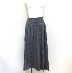 Mila Owen シャーリングアシメスカート チェック柄 ウエストゴム S-M