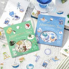 フレークシール BGM 午後の茶会 箔押し フレークシール bgm_bs-fg185_188set_全4柄セット 午後の茶会フレークシール Seal Flake seal ビージーエム