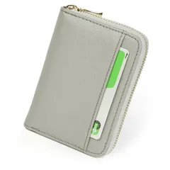 【新着商品】サフィアーノレザー 小さい カードケース 財布 財布 大容量 「お札が折れない」 本革 （グレーローズ） 小銭入れ 2つ折り レディース ミニ財布 LASIEM(ラシエム)