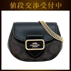 コーチ ミニ ショルダーバッグ ブラック ブラウン ゴールド シグネチャー
