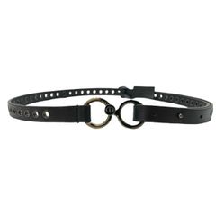 【未使用】Christian Dior ディオール 幅細 ベルト アクセサリー 小物 パンチング レザー ブラック