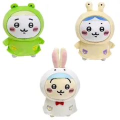 O 【選べる3種類】サン・アロー ぽてたまぬいぐるみ 雨の日 ちいかわ ハチワレ ウサギ ぬいぐるみ キャラクター アニメ ちいかわ ゆるキャラ ゆるい ふわふわ かわいい 雨 カッパ