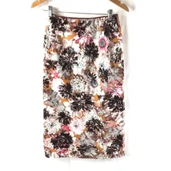 スピックアンドスパン Spick and Span スカート ロング ファスナー 裏地付き スリット 日本製 花柄 ブラウン系 36サイズ 2025092100153