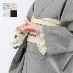 付け袖 レース 七宝 花柄 単品 【全4色 2タイプ】｜着物 重ね着 3段フリル 長袖 和洋ミックス 黒 水色 ベージュ 白 レディース 和装小物 wkx568
