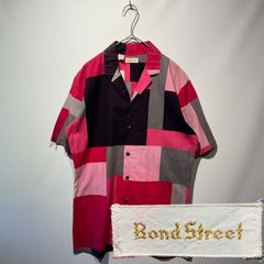 ⭐︎70’s “Bond Street” Mondrian pattern box open collar shirt⭐︎