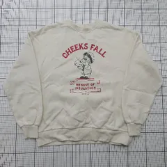 ◇ Θ モノマート 長袖 ヴィンテージライクBOYイラストビッグスウェットプルオーバー サイズF ホワイト系 レディース E  【1508250003714】