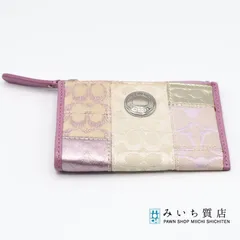 コーチ シグネチャー ピンク コインケース パッチワーク柄 20K79-109