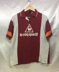 90s 00s le coq sportif ルコックスポルティフ 襟付き ロゴプリント Tシャツ サイズ：M カラー：ボルドー/グレー ユニフォーム ゲームシャツ