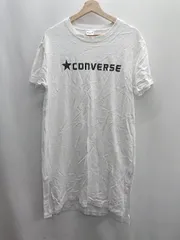 ◇ ⊂ CONVERSE コンバース 半袖 膝下 ワンピース サイズF ホワイト レディース E  【1410290063019】
