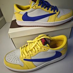 男女兼用ナイキ エア ジョーダン 1 ロー OG トラヴィス スコット カナリー レディース サイズNike Air Jordan 1 Low OG Travis Scott Canary Women'S