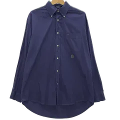 00's TOMMY HILFIGER 80's 2 bly fabric トミーヒルフィガー 00年代 フラッグタグ 長袖 シャツ ボタンダウン ワンポイント刺繍 オーバーサイズ ビッグサイズ インド製 Mサイズ