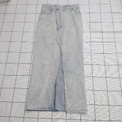 ◇ ⊃ ADAMETROPE` アダムエ ロペ デニム系 ロング Aライン デニムスリットスカート サイズ36 スカイブルー系 レディース E  【1508200031750】