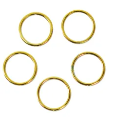 フラットメタルパーツ　ラウンドL　丸形　 外寸約5mm/内寸約4mm ゴールド 20個入り mp10012 極薄メタルプレート