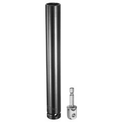 uxcell インパクトソケット 差込角1/2インチドライブ 19mmメトリックソケット 200mm長さ 1/4インチ六角軸アダプター付き 電動手動兼用 ディープ6角 CR-Vスチール アダプターアクセサリーツールセットキット ヘックスボルトナット用
