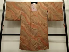 平和屋着物＃道行コート　道長舞花文　暈し染め　ロング丈　正絹　逸品　CAAW4845dy