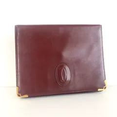 Cartier  カルティエ　must de Cartier マストドゥカルティエ　マストライン　クラッチバック　セカンドバッグ　レザー　本革　ボルドー　ゴールド金具　レディース