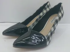 ◇ Pure Soeur EVOL ギンガムチェック ポインテッドトゥ ヒール パンプス サイズ22.5 ブラック ホワイト系 レディース E  【1304100012307】