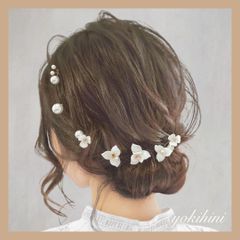 ウェディング ヘッドパーツ ♡ 結婚式 ブライダル wedding bridal 前撮り フォトウェディング 髪飾り ヘアアクセサリー ヘアパーツ ヘッドドレス 花冠 花かんむり 小枝 ティアラ ビジュー 花嫁 新婦 ホワイト パール dress ドレス