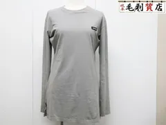 miumiu ミュウミュウ ロゴ パッチ クルーネック 長袖 Tシャツ グレー レディース MJE15 S000 【中古】　カットソーのサムネイル