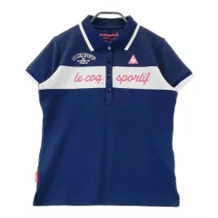 サイズ：LL LE COQ GOLF ルコックゴルフ  半袖ポロシャツ ロゴプリント  ネイビー系 [240101421923] ゴルフウェア レディース ストスト