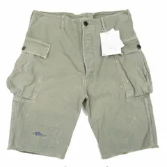 美品 20ss *F.I.L.EXCLUSIVE ビズビム VISVIM VETERANS SHORTS CRASH ベテランズ ショーツ クラッシュ加工 ヘリンボーン ハーフ カーゴパンツ 3 カーキ 0120105008010/△O59/メンズのサムネイル