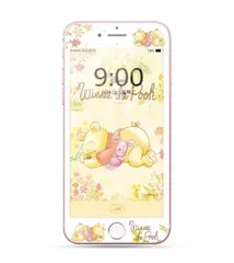 iPhone 6/7/8 ガラスフィルム iPhone SE 第2世代 第3世代 強化 液晶 保護 フィルム ディズニー プーさん クマのプーさん 2 硬度9H キャラクター 3D クリアフィルム