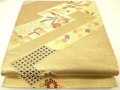 平和屋着物◎六通柄袋帯　唐織　鳳凰吉祥花文　金糸　引箔　正絹　逸品　DAAJ4271re