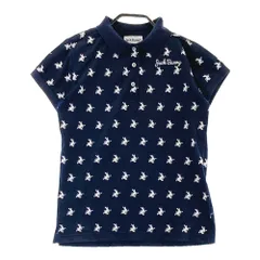 サイズ：0 JACK BUNNY ジャックバニー  半袖ポロシャツ ラビット 総柄 ネイビー系 [240101259132]# ゴルフウェア レディース ストスト