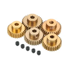 uxcell モーターピニオンギヤ RC 48DP 焼入ピニオンギヤ アルミニウム 1/10 1/12 RCモデルカー RCモーター用 3.175 mm シャフト 26T/27T/28T/29T/30T 5個