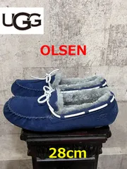 美品 UGG OLSEN モカシン 28cm ネイビー スエード アグ オルセン 1003390