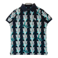 サイズ：0 PEARLY GATES パーリーゲイツ ; 半袖ポロシャツ 総柄 ネイビー系 [240101412417] ゴルフウェア レディース ストスト