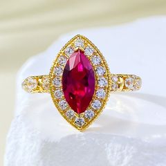 925 ルビー&ダンヤモンドアールデコデザインリング diamond ruby