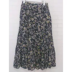 ◇ AMERICAN HOLIC アメリカン ホリック 総柄 ロング フレア スカート サイズM ブラック マルチ レディース  【中古】 【1206100008475】