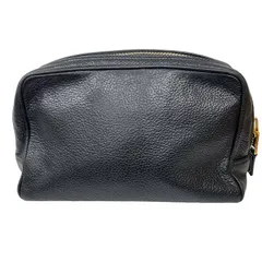 トムフォード TOM FORD クラッチバッグ ポーチ レザー ゴールドカラージップ 黒 ブラックのサムネイル