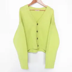 美品 22AW MACPHEE マカフィー トゥモローランド ラムカシミヤ Vネックカーディガン S イエロー レディース 古着 中古 USED