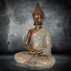 ミラクル起す魂入り仏！タイ国製　チーク木製　克明細工　縦14cmガーナ神と釈尊像 金運爆上げ特別祈祷タイ国製チーク木製克明細工縦14cmガーナ神と