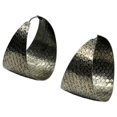 BOTTEGA VENETA(ボッテガヴェネタ) vintage silver 925 pierced earrings/ヴィンテージシルバーピアス/大ぶり シルバー 刻印：Ag925 BV ITALY ☆2857VI　イタリア製のサムネイル