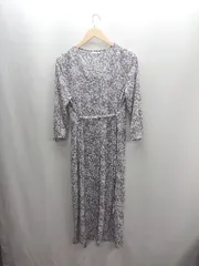 ◇ Θ◎ le.coeur blanc ルクールブラン 花柄 長袖 ロング ワンピース サイズ38 ラベンダー系 レディース E  【1502060012201】