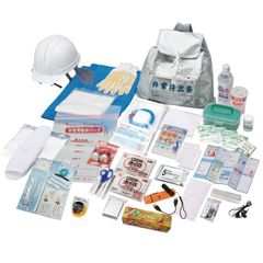【防災セット】非常持出しセット 難燃性リュック型非常袋 44点セット ナカガワ / 防災グッズ 防災バッグ 防災用品 地震対策 災害対策 大雨 防寒 防災ガイド 給水バッグ