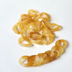大容量 【 30ｇ 】 連結自在 アクリル チェーン パーツ  アクリルチェーン マーブル 軽い アクリルパーツ チェーン 鎖 ( イエロー )