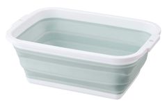 【送料無料】ミツヒロ 洗い桶 グリーン (満水容量)約8.5L コンパクトになる洗い桶 252886