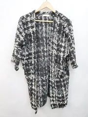 ◇ fifth フィフス ツイード調 ニット セーター 長袖 コート 表記なし ブラック ホワイト レディース P  【1403180006838】