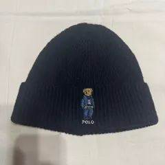 POLO RALPH LAUREN ポロラルフローレン ニット帽 ワンポイントロゴ ロゴ刺繍 ベアー ブラック メンズ レディース ストリート