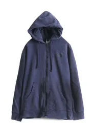 【お得なクーポン配布中!】 ノースフェイス フルジップ スウェット フード パーカー メンズ L / 古着 The North Face アウトドア トレーナー 裏起毛 ジップアップ 紺