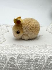 送料無料★シュタイフ★Woolen Rabbit 4cm オールID's完品★ぽんぽんラビット/うさぎ/兎/イエロー系★ビンテージ★Steiff