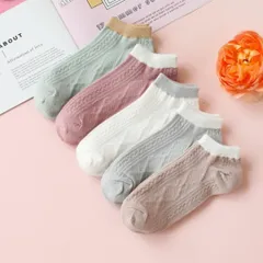 靴下 レディース パステルカラー くるぶし 短め 5足セット おしゃれ