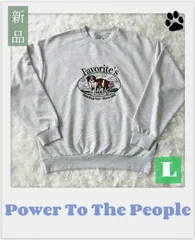 257. 新品タグ付き♡Power To The People パワートゥーザピープル 犬 わんちゃん 刺繍 トレーナー L 定価5478円 ♡メンズ スウェット ワンちゃん レトロ